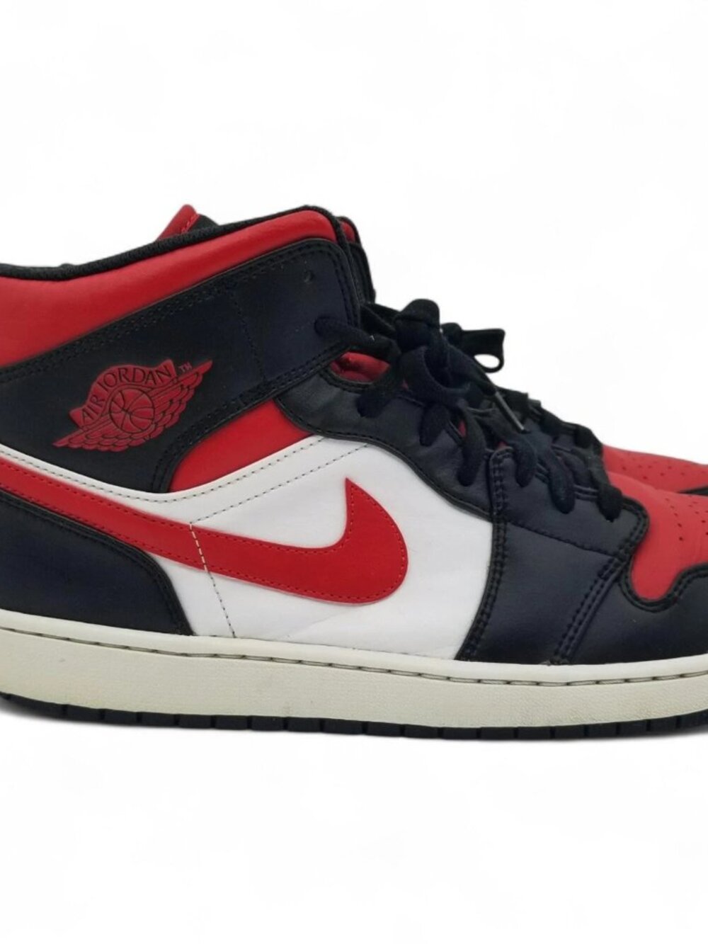 Air Jordan 1 Mid Shoes Mens Size 13 Bred Toe 554724-079 Nike Basketball Sneaker